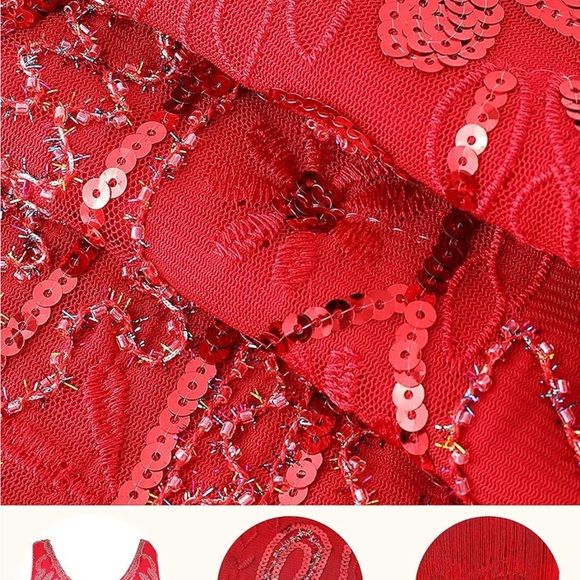 BABEYOND NWT Women’s Flapper Beaded Fringe Dress Size M - Picture 4 of 6